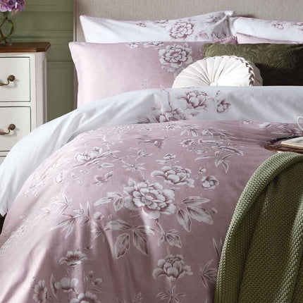 طقم غطاء لحاف "روشام" من لورا آشلي بلون الخوخ الداكن