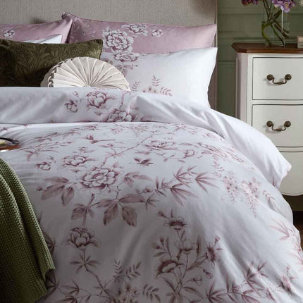 طقم غطاء لحاف "روشام" من لورا آشلي بلون الخوخ الداكن