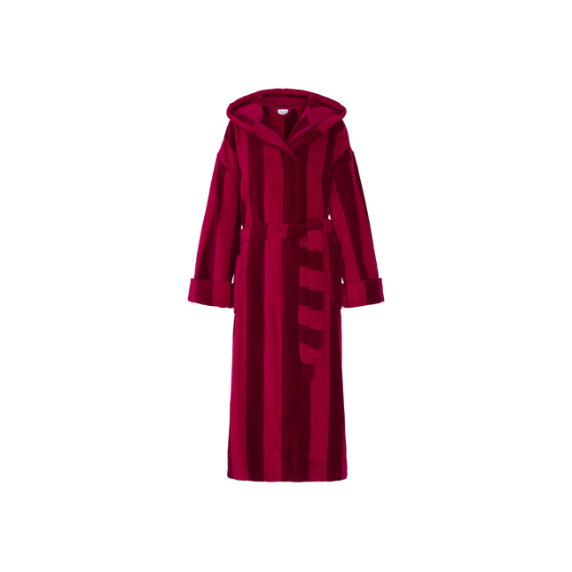 Jasper Conran "Stripe Hooded Robe" in Burgundy