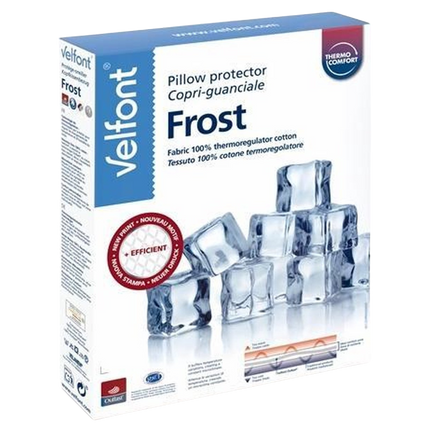 Velfont "Frost" 100% cotton Thermo-regulating pillow Protector in White