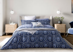 Bedeck of Belfast "Ellis" Duvet Cover Set in Navy Blue