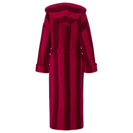 Jasper Conran "Stripe Hooded Robe" in Burgundy