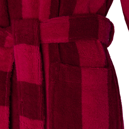 Jasper Conran "Stripe Hooded Robe" in Burgundy