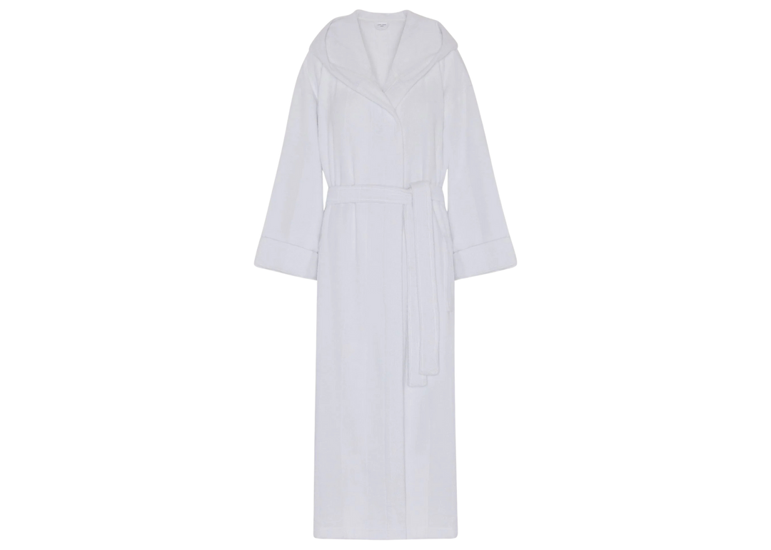Jasper Conran "Stripe Hooded Robe" in White