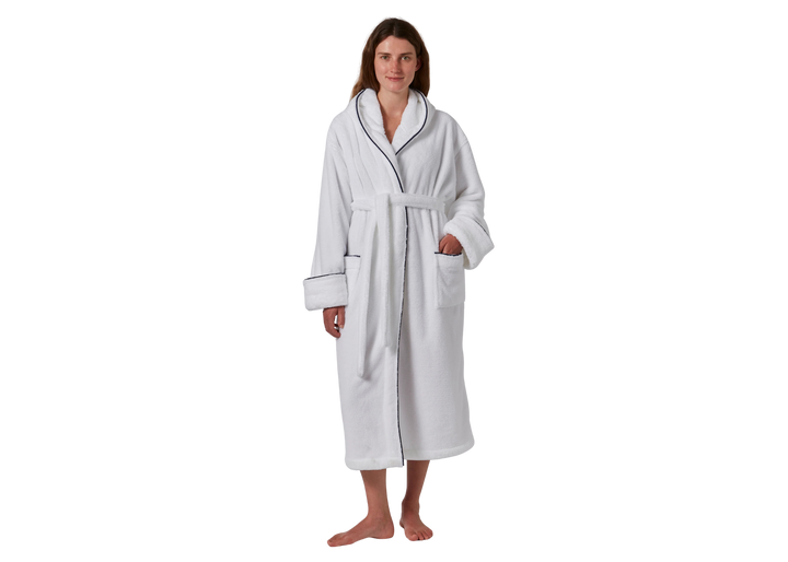 Jasper Conran "Microfibre" Bath Robe with Piping in White
