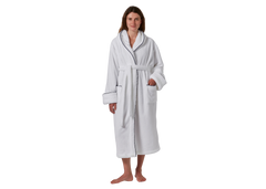Jasper Conran "Microfibre" Bath Robe with Piping in White