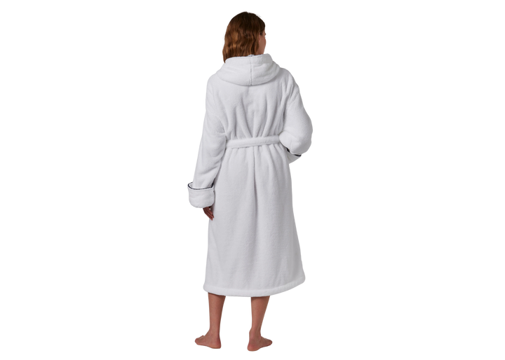 Jasper Conran "Microfibre" Bath Robe with Piping in White