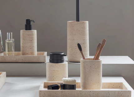 Mette Ditmer "Travertine" Bathroom Accessories in Beige