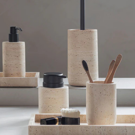 Mette Ditmer "Travertine" Bathroom Accessories in Beige