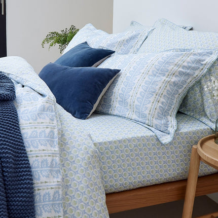 Christy "Folia" Duvet Cover Sets in Powder Blue