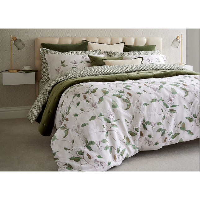 Christy "Magnolia" Duvet Cover Sets in Olive