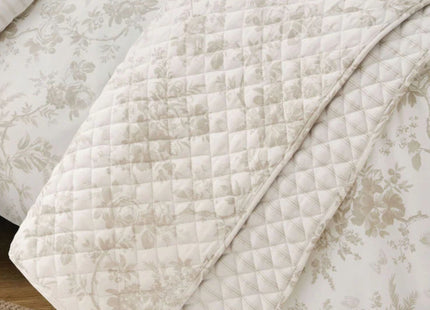 Laura Ashley "Walled Garden" Quilted Bedspread in Dove Grey