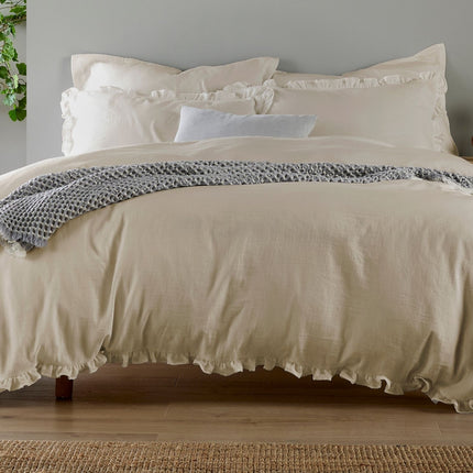 Christy Organic Cotton "Retreat" Plain Dyed Duvet Covers in Oat (Beige)