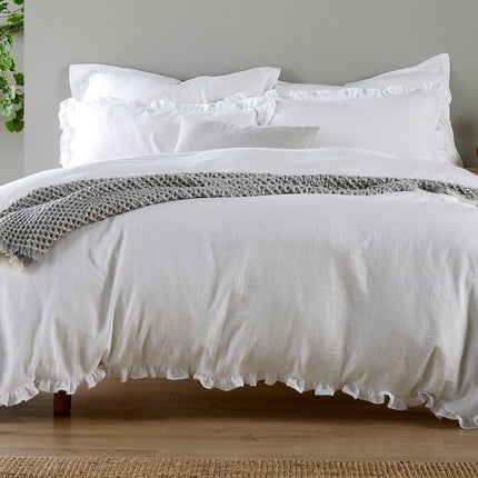 Christy Organic Cotton "Retreat" Plain Dyed Duvet Cover Sets in White