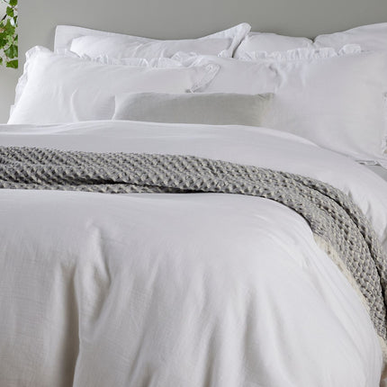 Christy Organic Cotton "Retreat" Plain Dyed Duvet Cover Sets in White