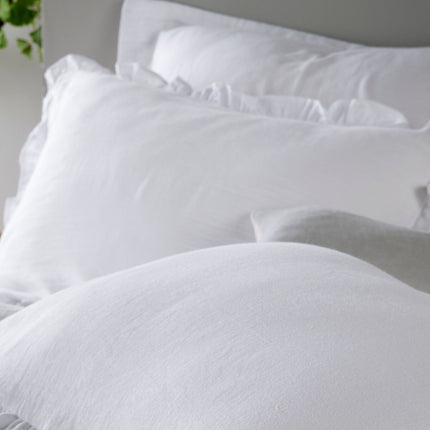 Christy Organic Cotton "Retreat" Plain Dyed Duvet Cover Sets in White