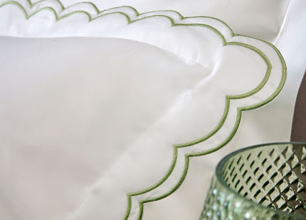 Christy "Scallop Edge" Duvet Cover Sets in Matcha