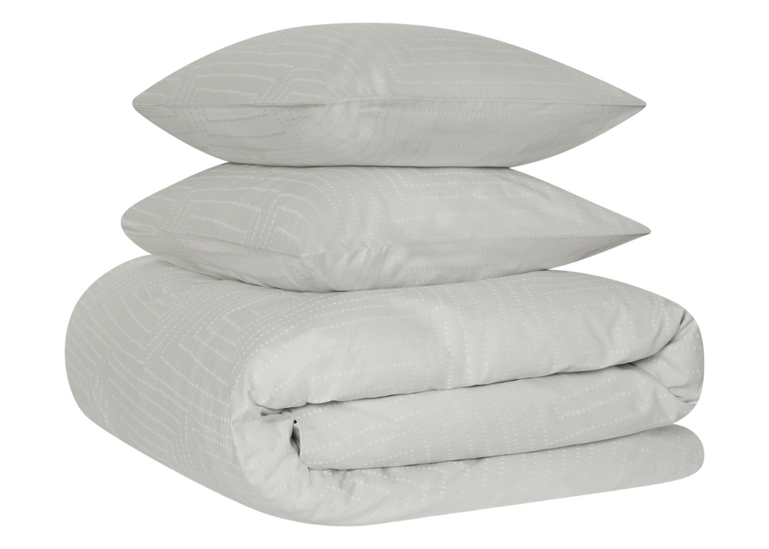 Jasper Conran "Dot to Dot" Jacquard Duvet Cover Set in Lunar Grey