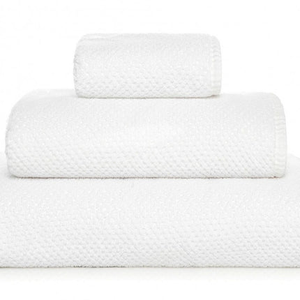 Graccioza "Bee Waffle" Bath Towels Collection in White