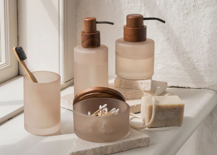 Mette Ditmer "Modest Glass" Bathroom Accessories in Kit (Taupe)