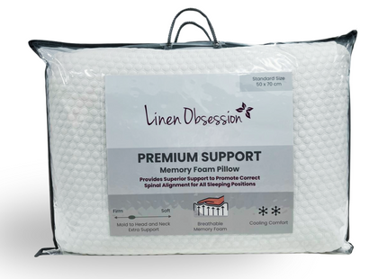 Linen Obsession "Premium Support" Memory Foam Pillow 50 x 70 cm