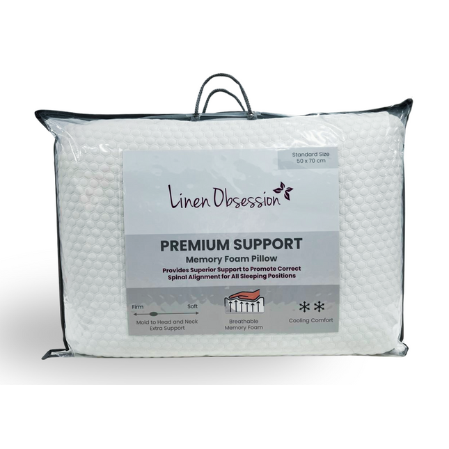 Linen Obsession "Premium Support" Memory Foam Pillow 50 x 70 cm