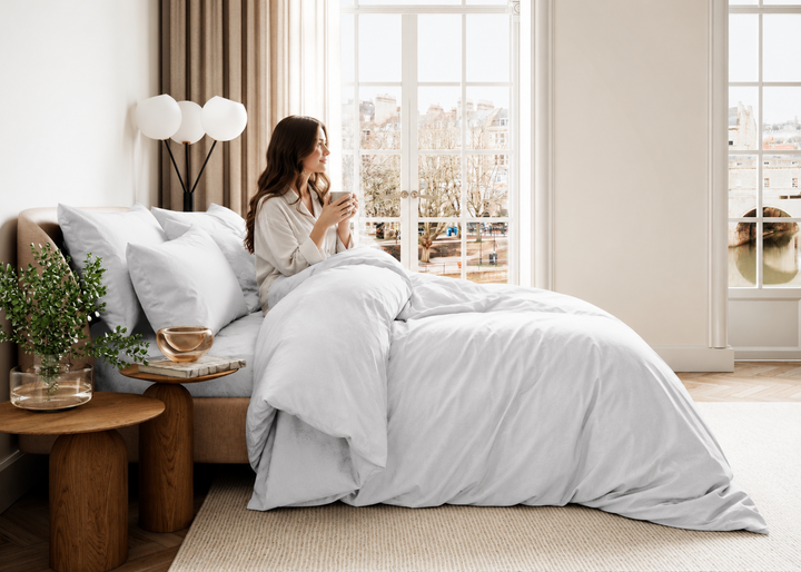 Bedeck of Belfast "400 TC Fine Linens Sateen" Duvet Cover Set in White
