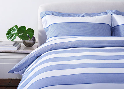 Jasper Conran "Dyed Jacquard" Duvet Cover Set in Blue Pinstripe