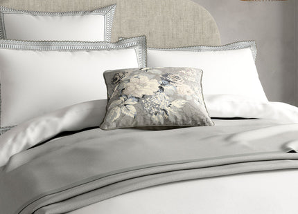 Bedeck of Belfast "Astrid" Duvet Cover and Oxford Pillowcase in White/Silver