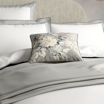 Bedeck of Belfast "Astrid" Duvet Cover and Oxford Pillowcase in White/Silver