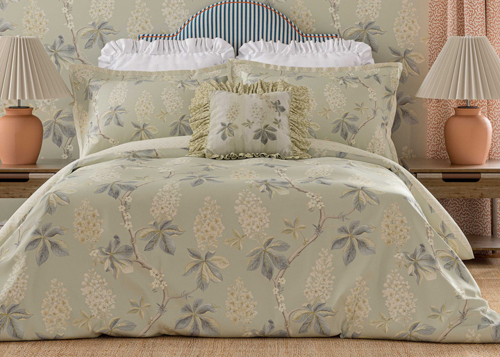 Sanderson "Chestnut Tree" Duvet Cover Set in Grey Blue &amp; Sage
