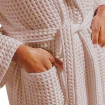 Christy "Waffle Robe" Bath Robe in Blush