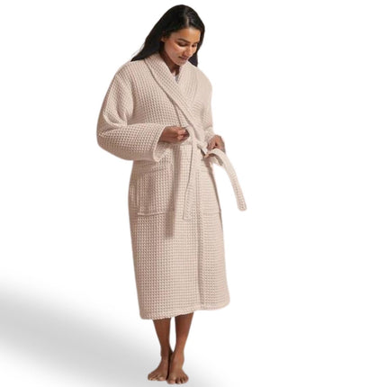 Christy "Waffle Robe" Bath Robe in Blush