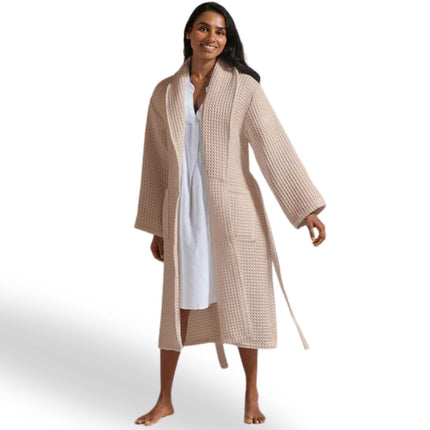 Christy "Waffle Robe" Bath Robe in Blush