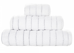 Graccioza "Taormina" Bath Towels & Bath Rug Collection in White/Silver