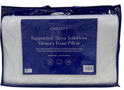 Christy "Supported Sleep Solution" Memory Foam Pillow 60 x 40 cm