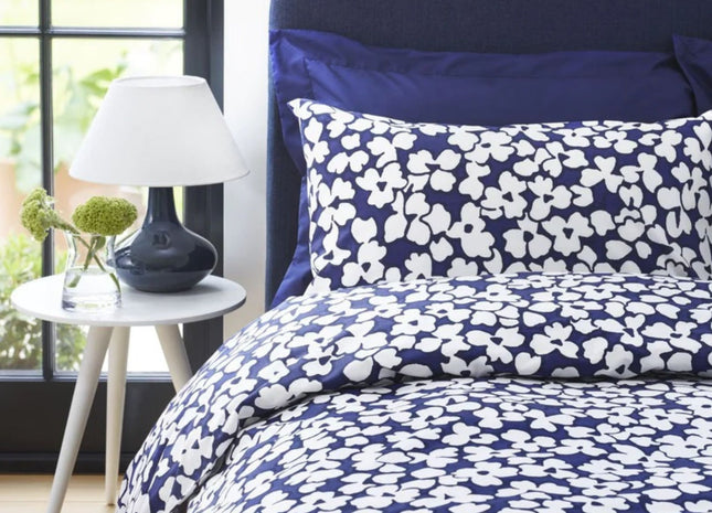 Jasper Conran "Abstract Floral Print" Duvet Cover Set in Blue