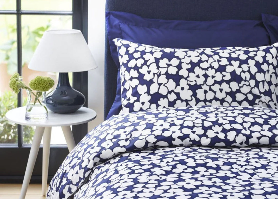Jasper Conran "Abstract Floral Print" Duvet Cover Set in Blue