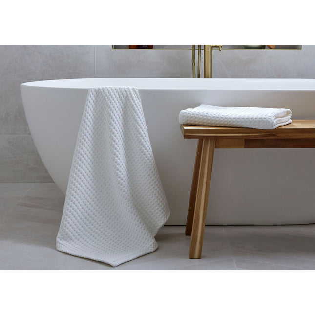 Christy "Waffle" Bath Towels Collection in White