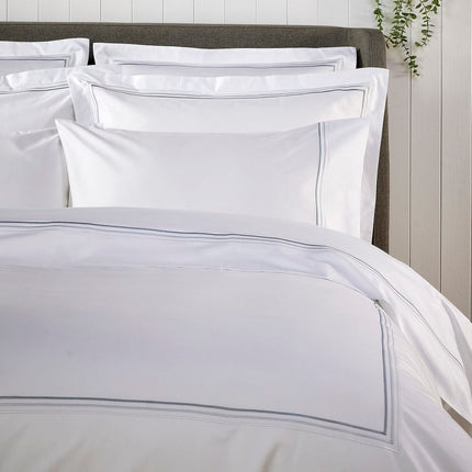 Christy "500TC Luxury Supima" Bed Linen with Duck Egg Triple Embroidery