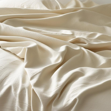 Sleep City "800TC Plain Dyes" Bed Linen in Cream