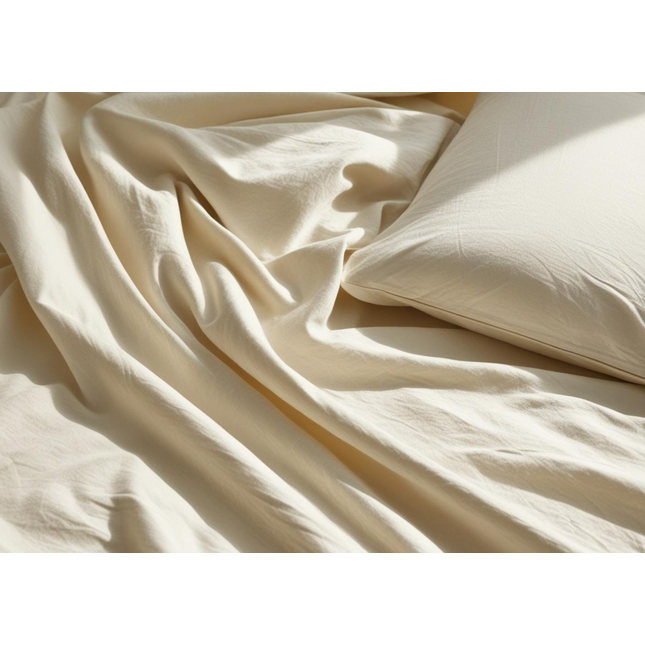 بياضات أسرّة "Sleep City" "800TC Plain Dyes" باللون الكريمي