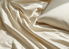 Sleep City "800TC Plain Dyes" Bed Linen in Cream