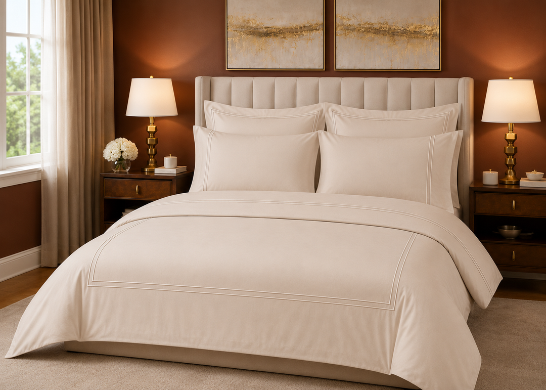 Linen Obsession 900 Thread Count "Double Luxe" Fitted Sheet in Cream