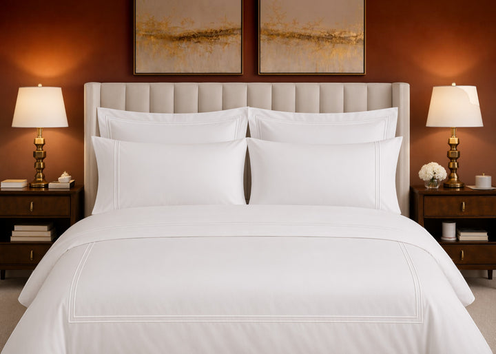Linen Obsession 900 Thread Count "Double Luxe" Fitted Sheet in White