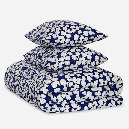 JC "Abstract Floral Print" Duvet Cover Set in Blue
