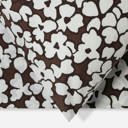 JC "Abstract Floral Print" Duvet Cover Set in Chocolate