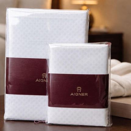 Aigner "Glamour" 500 Thread Count Bed Linen in White
