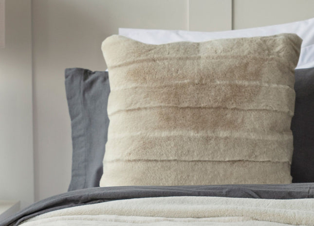 Belledorm "Alaska" Fur Filled Cushion in Oatmeal