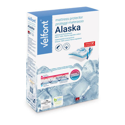 Velfont "Alaska" 100% Thermo-regulating Mattress Protector in White